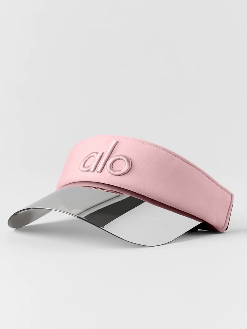 New without tags- ALO Yoga Pink Visor with Reflective Silver Brim